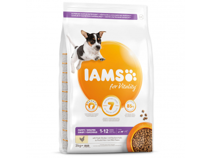 IAMS Dog Puppy Small & Medium Chicken 3 kg z kategorie Chovatelské potřeby a krmiva pro psy > Krmiva pro psy > Granule pro psy