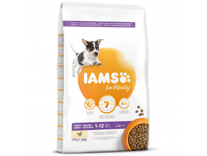 IAMS Dog Puppy Small & Medium Chicken 12 kg z kategorie Chovatelské potřeby a krmiva pro psy > Krmiva pro psy > Granule pro psy