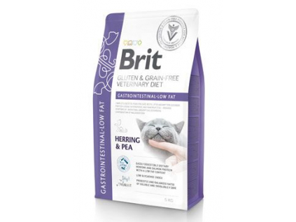 Brit VD Cat GF Gastrointestinal-Low fat 5kg z kategorie Chovatelské potřeby a krmiva pro kočky > Krmivo a pamlsky pro kočky > Veterinární diety pro kočky