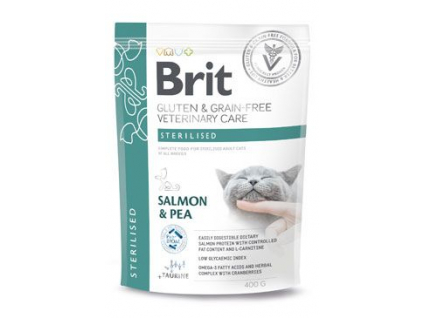 Brit VD Cat GF Care Sterilised 400g z kategorie Chovatelské potřeby a krmiva pro kočky > Krmivo a pamlsky pro kočky > Veterinární diety pro kočky