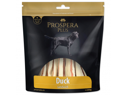 Pochoutka PROSPERA Plus sendviče z kachního masa 230 g z kategorie Chovatelské potřeby a krmiva pro psy > Pamlsky pro psy > Tyčinky, salámky pro psy