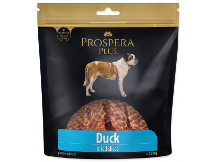 Pochoutka PROSPERA Plus plátky kachního masa 230 g z kategorie Chovatelské potřeby a krmiva pro psy > Pamlsky pro psy > Sušená masíčka pro psy