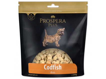 Pochoutka PROSPERA Plus tresčí kostky 230 g z kategorie Chovatelské potřeby a krmiva pro psy > Pamlsky pro psy > Sušená masíčka pro psy