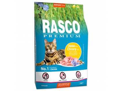 RASCO Premium Cat Kibbles Adult, Chicken, Chicori Root 2 kg z kategorie Chovatelské potřeby a krmiva pro kočky > Krmivo a pamlsky pro kočky > Granule pro kočky