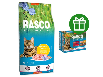 Rasco Premium Cat Adult, Chicken, Chicori Root 7,5kg  + ZDARMA multipack kapsičky Rasco