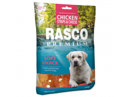 Pochoutka RASCO Premium proužky kuřecí se sýrem 230 g z kategorie Chovatelské potřeby a krmiva pro psy > Pamlsky pro psy > Sušená masíčka pro psy