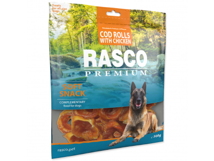 Pochoutka RASCO Premium tresčí rolky obalené kuřecím masem 500 g z kategorie Chovatelské potřeby a krmiva pro psy > Pamlsky pro psy > Sušená masíčka pro psy