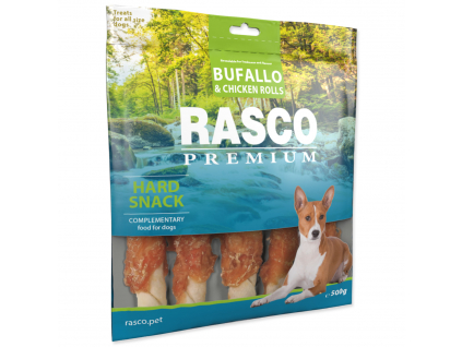 Pochoutka RASCO Premium tyčinka bůvolí obalená kuřecím masem 500 g z kategorie Chovatelské potřeby a krmiva pro psy > Pamlsky pro psy > Žvýkací pamlsky pro psy