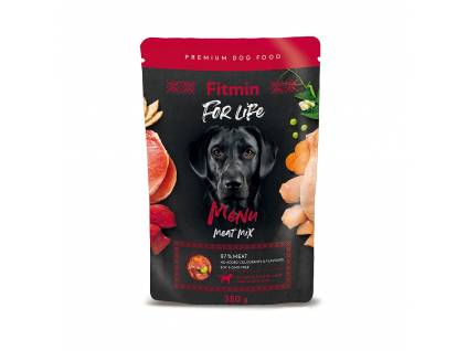 Fitmin For Life Menu meat mix Masová kapsa 350 g z kategorie Chovatelské potřeby a krmiva pro psy > Krmiva pro psy > Kapsičky pro psy