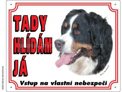 Výstražná plastová tabulka na plot Bérnský salašnický pes z kategorie Chovatelské potřeby a krmiva pro psy > Tabulky, samolepky > Psí tabulky na plot