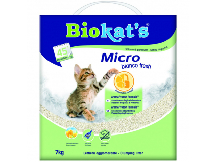 Biokats Micro bianco fresh podestýlka 7 kg z kategorie Chovatelské potřeby a krmiva pro kočky > Toalety, steliva pro kočky > Steliva kočkolity pro kočky