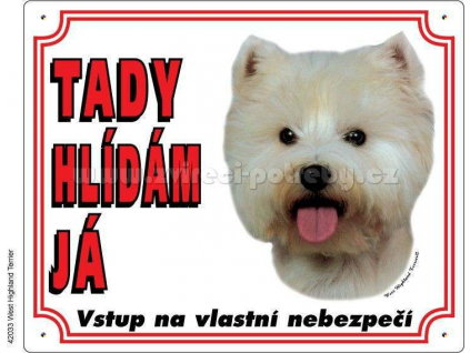 Výstražná plastová tabulka na plot West Highland White Terrier z kategorie Chovatelské potřeby a krmiva pro psy > Tabulky, samolepky > Psí tabulky na plot