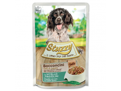 Kapsička STUZZY Dog telecí + fazole v želé 100 g z kategorie Chovatelské potřeby a krmiva pro psy > Krmiva pro psy > Kapsičky pro psy