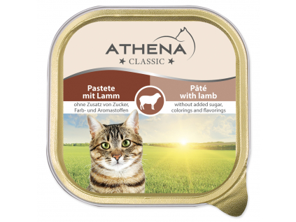 Paštika ATHENA jehněčí 100 g z kategorie Chovatelské potřeby a krmiva pro kočky > Krmivo a pamlsky pro kočky > Vaničky, paštiky pro kočky