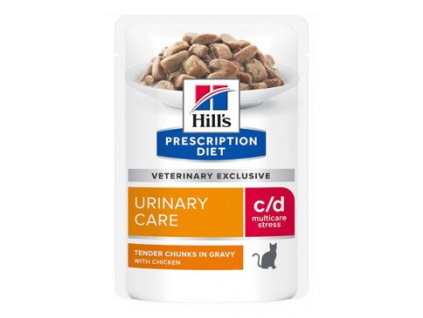 Hill's Fel. PD C/D Urinary Stress Chick. Kapsa 12x85g z kategorie Chovatelské potřeby a krmiva pro kočky > Krmivo a pamlsky pro kočky > Kapsičky pro kočky