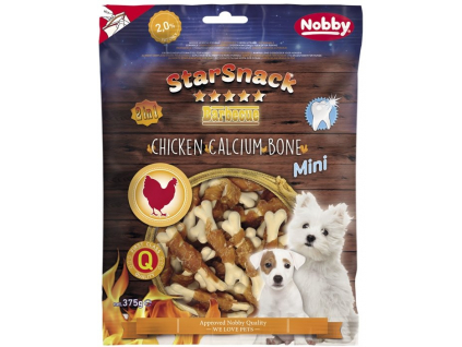 Nobby StarSnack BBQ Mini kalciová kostička s kuřetem 7cm / 375g z kategorie Chovatelské potřeby a krmiva pro psy > Pamlsky pro psy > Sušená masíčka pro psy
