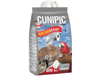 Podestýlka Naturlitter paper Cunipic 25 l z kategorie Chovatelské potřeby a krmiva pro hlodavce a malá zvířata > Podestýlky a steliva pro hlodavce