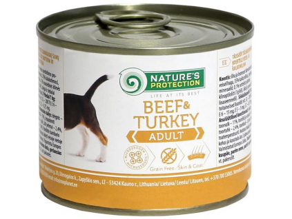 Nature's Protection Dog Adult hovězí/krůta konzerva 200g z kategorie Chovatelské potřeby a krmiva pro psy > Krmiva pro psy > Konzervy pro psy