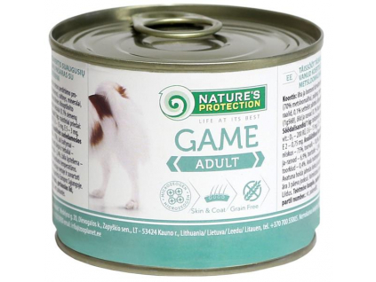 Nature's Protection Dog Adult zvěřina konzerva 200g z kategorie Chovatelské potřeby a krmiva pro psy > Krmiva pro psy > Konzervy pro psy