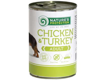 Nature's Protection Dog Adult kuře/krůta konzerva 400g z kategorie Chovatelské potřeby a krmiva pro psy > Krmiva pro psy > Konzervy pro psy