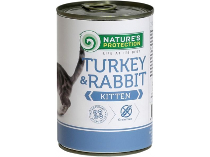 Nature's Protection Cat konzerva Kitten krůta/králík 400 g z kategorie Chovatelské potřeby a krmiva pro kočky > Krmivo a pamlsky pro kočky > Konzervy pro kočky