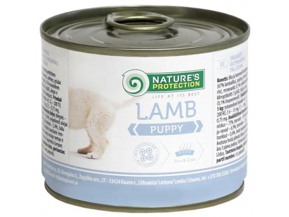 Nature's Protection Dog Puppy jehně konzerva 200g z kategorie Chovatelské potřeby a krmiva pro psy > Krmiva pro psy > Konzervy pro psy