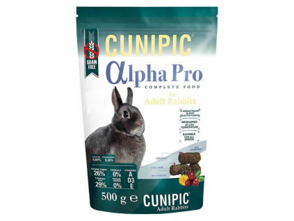 Cunipic Alpha Pro Rabbit Adult - králík dospělý 500 g z kategorie Chovatelské potřeby a krmiva pro hlodavce a malá zvířata > Krmiva pro hlodavce a malá zvířata