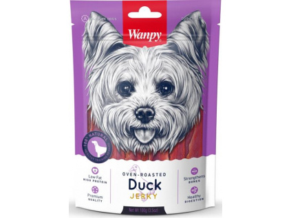 Wanpy Dog Duck Jerky 100 g z kategorie Chovatelské potřeby a krmiva pro psy > Pamlsky pro psy > Sušená masíčka pro psy