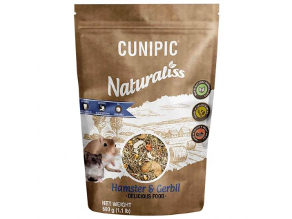Cunipic Naturaliss Hamster & Gerbil - křeček a pískomil 500 g z kategorie Chovatelské potřeby a krmiva pro hlodavce a malá zvířata > Krmiva pro hlodavce a malá zvířata