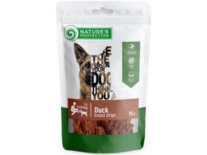 Nature's Protection Dog snack kachní proužky 75 g z kategorie Chovatelské potřeby a krmiva pro psy > Pamlsky pro psy > Sušená masíčka pro psy