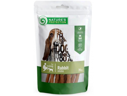 Nature's Protection Dog snack králičí tyčinky 75 g z kategorie Chovatelské potřeby a krmiva pro psy > Pamlsky pro psy > Tyčinky, salámky pro psy