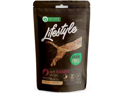 Nature's Protection Cat snack Lifestyle mini králičí plátky 75 g z kategorie Chovatelské potřeby a krmiva pro kočky > Krmivo a pamlsky pro kočky > Pamlsky pro kočky