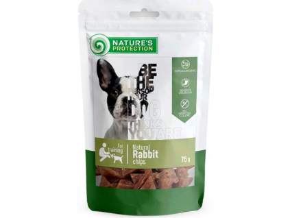 Nature's Protection Dog snack králičí čipsy 75 g z kategorie Chovatelské potřeby a krmiva pro psy > Pamlsky pro psy > Sušená masíčka pro psy