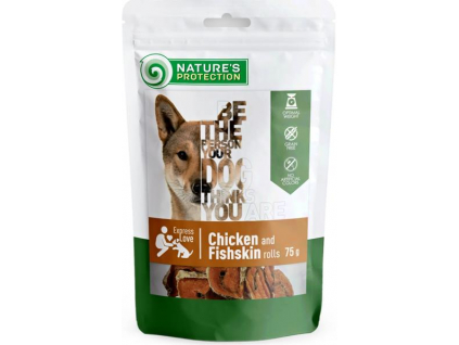 Nature's Protection Dog snack kuře a rybí kůže rolka 75 g z kategorie Chovatelské potřeby a krmiva pro psy > Pamlsky pro psy > Sušená masíčka pro psy