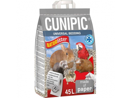 Podestýlka Naturlitter paper Cunipic 45 l z kategorie Chovatelské potřeby a krmiva pro hlodavce a malá zvířata > Podestýlky a steliva pro hlodavce