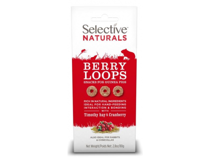 Supreme Selective Naturals snack Berry Loops 80g z kategorie Chovatelské potřeby a krmiva pro hlodavce a malá zvířata > Pamlsky pro hlodavce