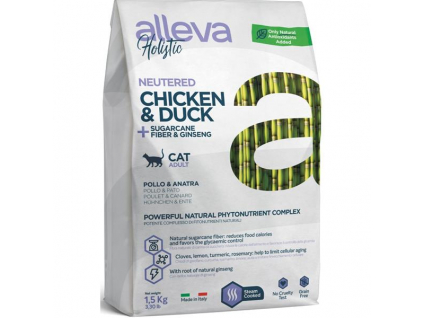 ALLEVA HOLISTIC Cat Dry Adult Neutered 1,5kg z kategorie Chovatelské potřeby a krmiva pro kočky > Krmivo a pamlsky pro kočky > Granule pro kočky