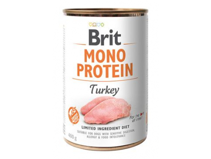 Brit Dog Mono Protein Turkey konzerva krůtí 400g z kategorie Chovatelské potřeby a krmiva pro psy > Krmiva pro psy > Konzervy pro psy