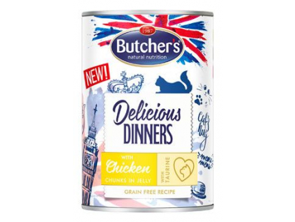 Butcher's Cat Delicious kuřecí v želé konz. 400g z kategorie Chovatelské potřeby a krmiva pro kočky > Krmivo a pamlsky pro kočky > Konzervy pro kočky
