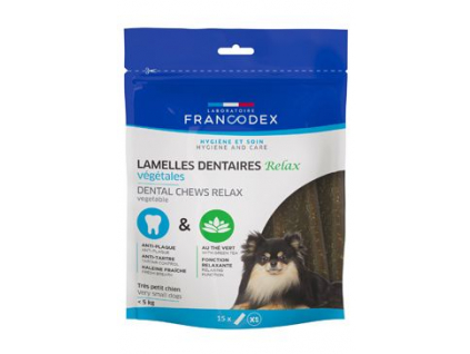 Francodex Relax žvýkací plátky XS pro psy 15ks z kategorie Chovatelské potřeby a krmiva pro psy > Hygiena a kosmetika psa > Péče o psí zuby