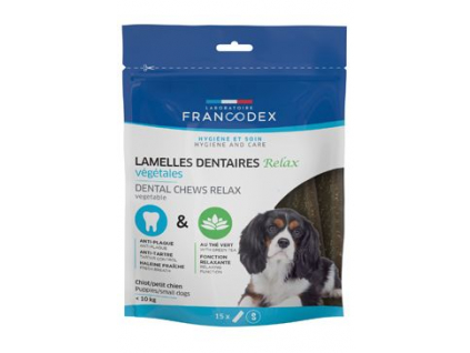 Francodex Relax žvýkací plátky S/M pro psy 15ks z kategorie Chovatelské potřeby a krmiva pro psy > Hygiena a kosmetika psa > Péče o psí zuby