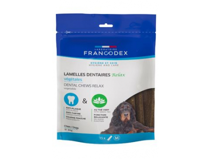 Francodex Relax žvýkací plátky M pro psy 15ks z kategorie Chovatelské potřeby a krmiva pro psy > Hygiena a kosmetika psa > Péče o psí zuby