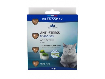 Francodex Pochoutka Anti-Stress pro kočky 12ks z kategorie Chovatelské potřeby a krmiva pro kočky > Vitamíny a léčiva pro kočky > Nervozita a stres koček