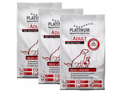 Platinum Adult Beef & Potatoes 3x5 kg z kategorie Chovatelské potřeby a krmiva pro psy > Krmiva pro psy > Granule pro psy