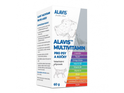 ALAVIS Multivitamin pro psy a kočky 60 g z kategorie Chovatelské potřeby a krmiva pro psy > Vitamíny a léčiva pro psy > Vitaminy a minerály pro psy