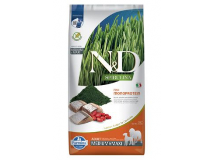 N&D SPIRULINA DOG Adult M/L Herring & Wolfberry 7kg z kategorie Chovatelské potřeby a krmiva pro psy > Krmiva pro psy > Granule pro psy