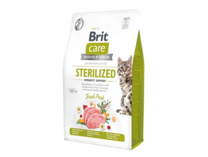 Brit Care Cat Grain-Free Sterilized Immunity Support 2kg z kategorie Chovatelské potřeby a krmiva pro kočky > Krmivo a pamlsky pro kočky > Granule pro kočky