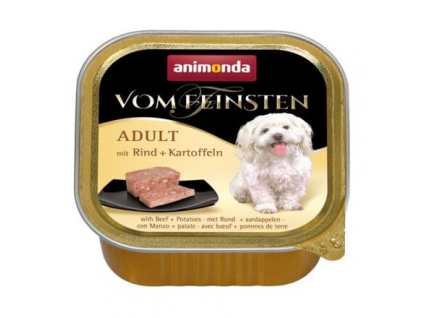 ANIMONDA Vom Feinsten paštika ADULT hovězí s brambory pro psy 150g z kategorie Chovatelské potřeby a krmiva pro psy > Krmiva pro psy > Vaničky, paštiky pro psy