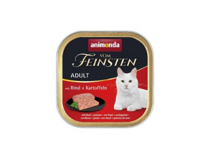 Animonda Vom Feisten Adult hovězí s brambory pro kočky 100g z kategorie Chovatelské potřeby a krmiva pro kočky > Krmivo a pamlsky pro kočky > Vaničky, paštiky pro kočky