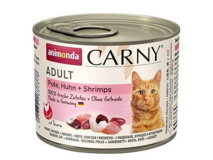 ANIMONDA konzerva CARNY Adult krůta, kuře a ráčci 200g z kategorie Chovatelské potřeby a krmiva pro kočky > Krmivo a pamlsky pro kočky > Konzervy pro kočky